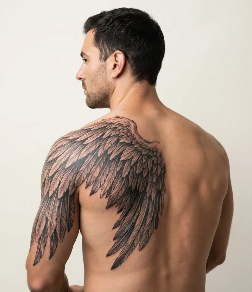 Angel Wings Shoulder Tattoo