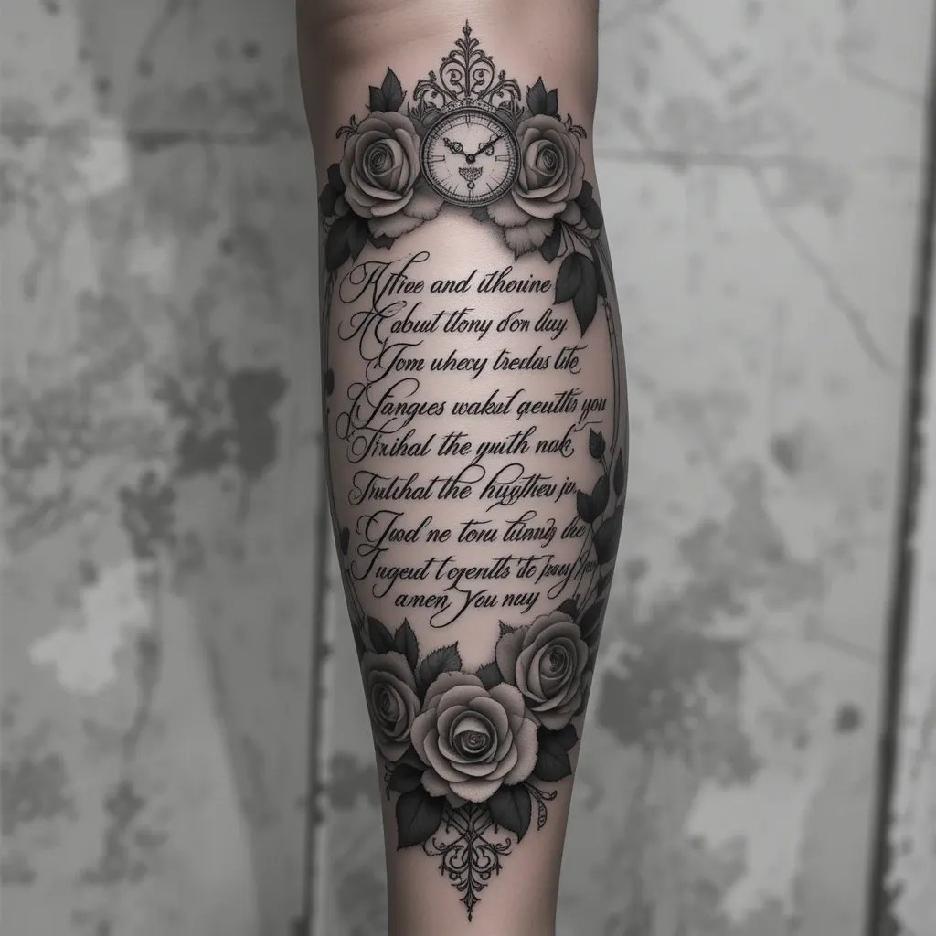 Elegant Black & Grey Realism Leg Sleeve