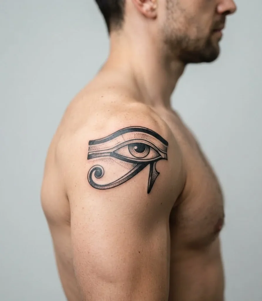 Eye of Horus Shoulder Tattoo
