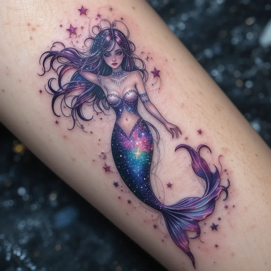 Galaxy Watercolor Mermaid