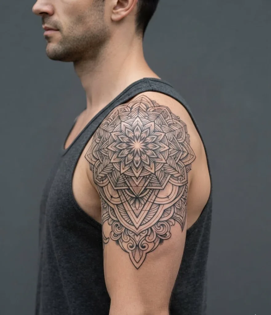 Geometric Shoulder Tattoo