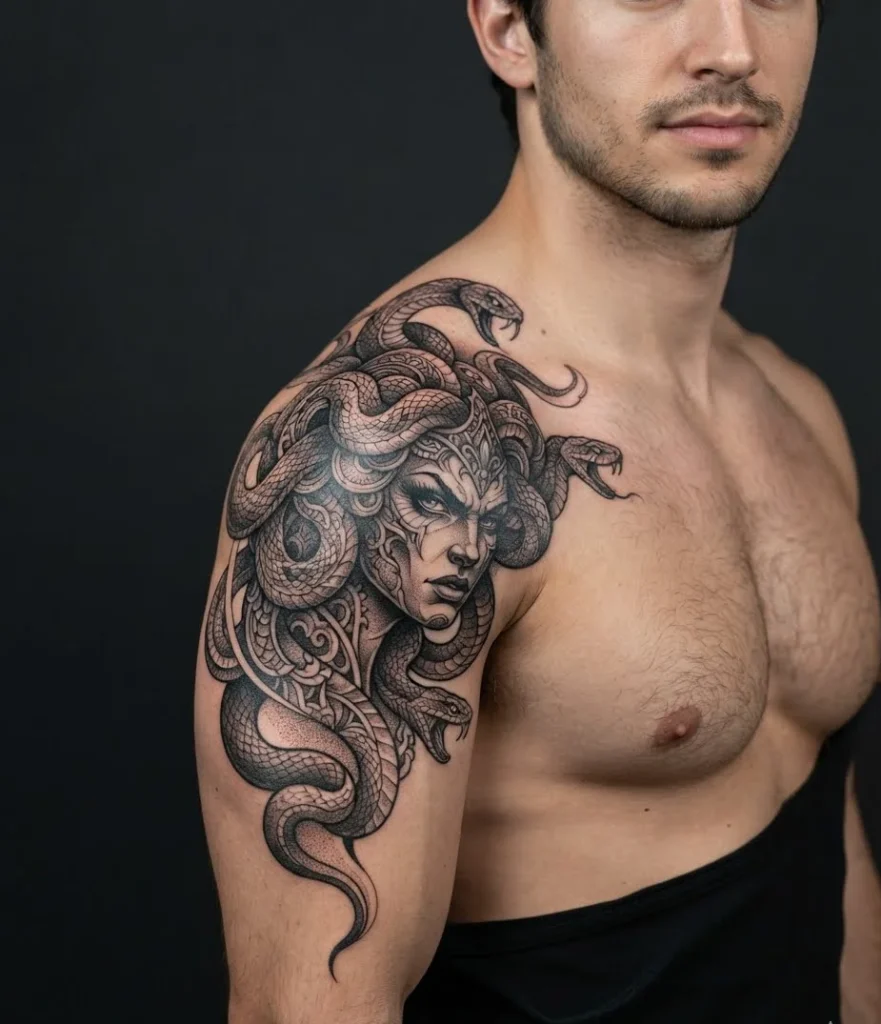 Medusa Shoulder Tattoo