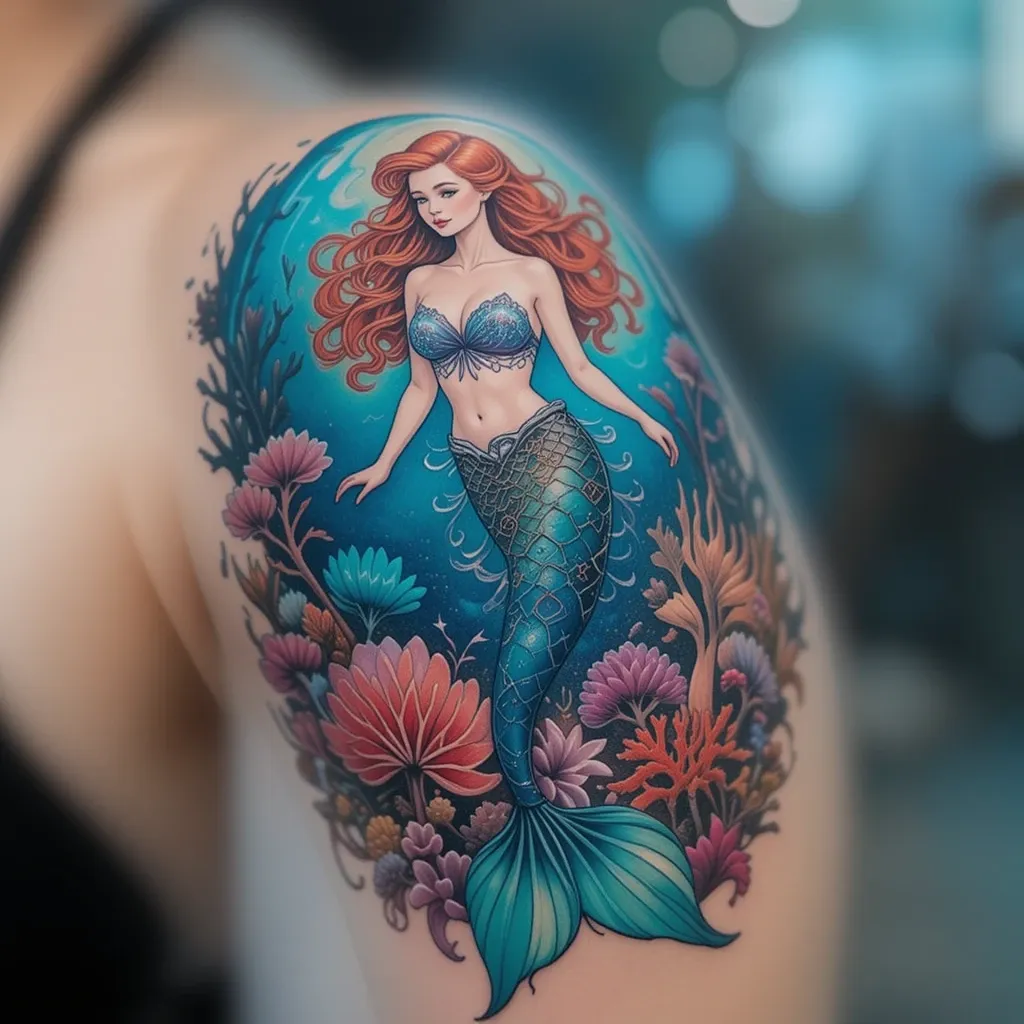 Mermaid and Coral Reef