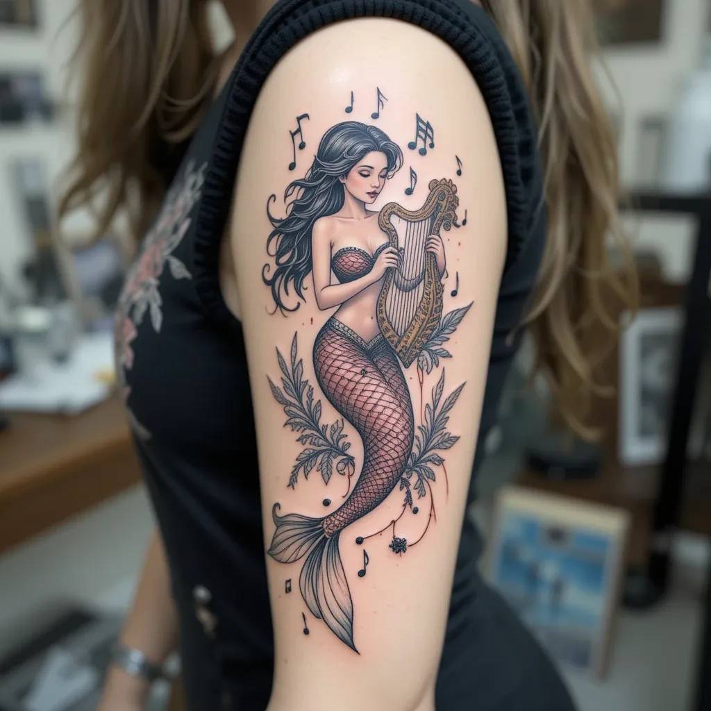 Mermaid with Musical Elements