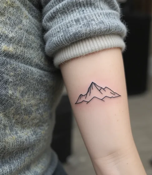 A Minimalist Mountain Line on the Hand's Edge