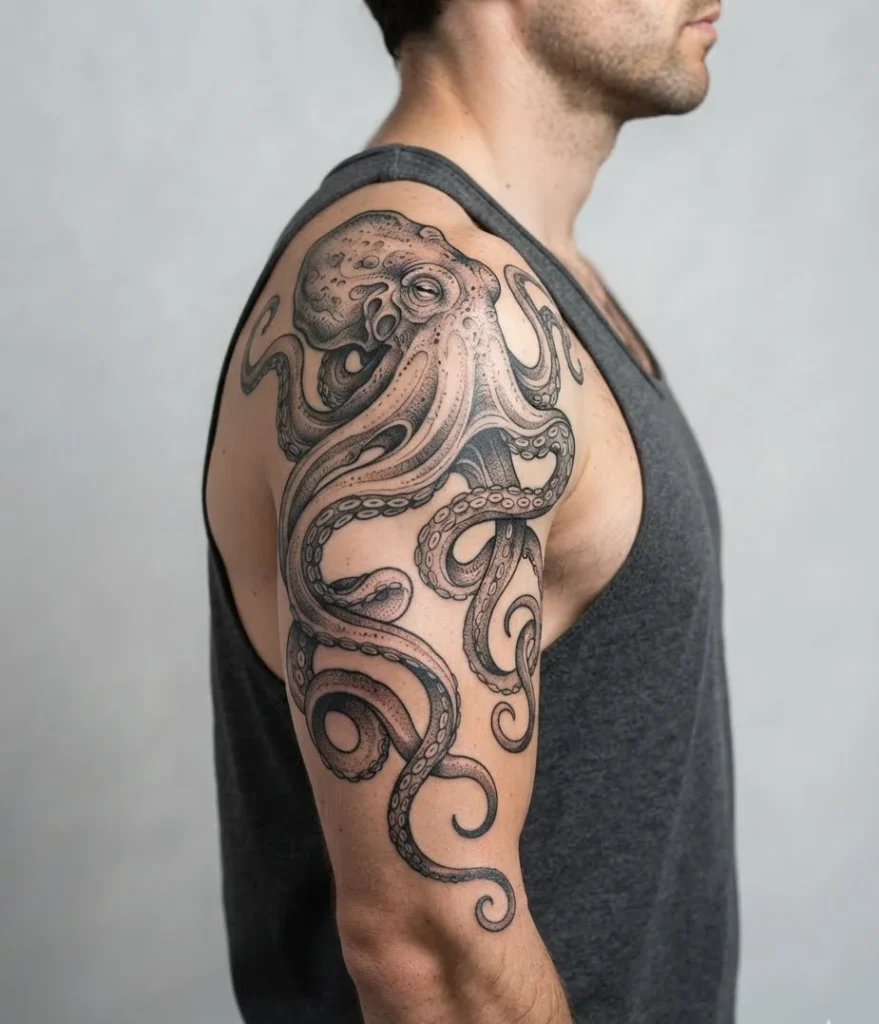 Octopus Shoulder Tattoo
