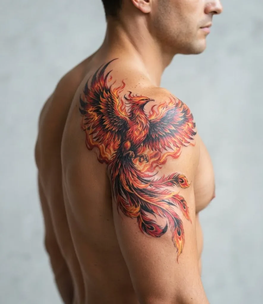 Phoenix Shoulder Tattoo