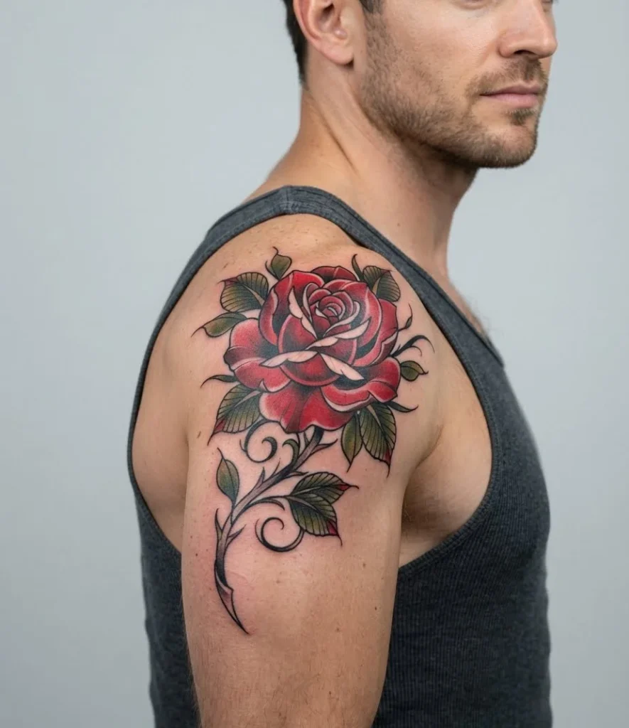 Rose Shoulder Tattoo
