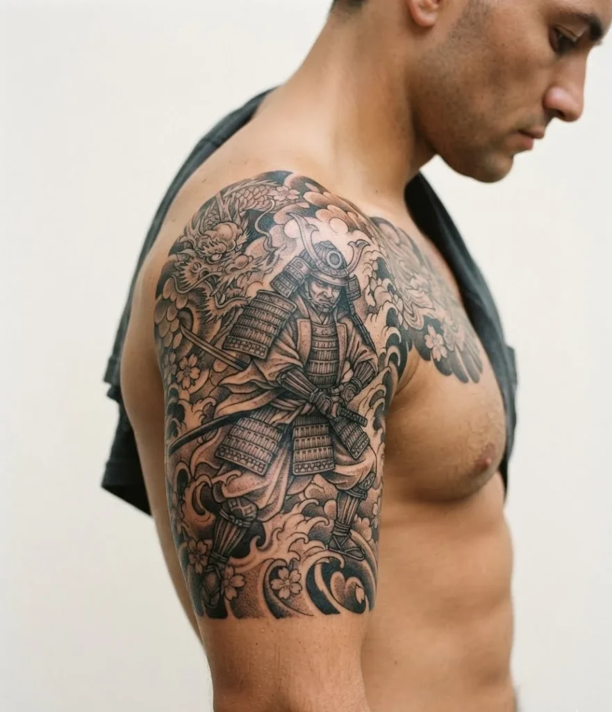 Samurai Shoulder Tattoo