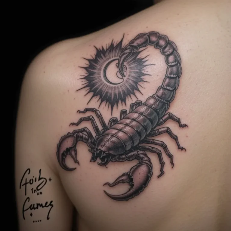 Scorpion with a Sun and Moon