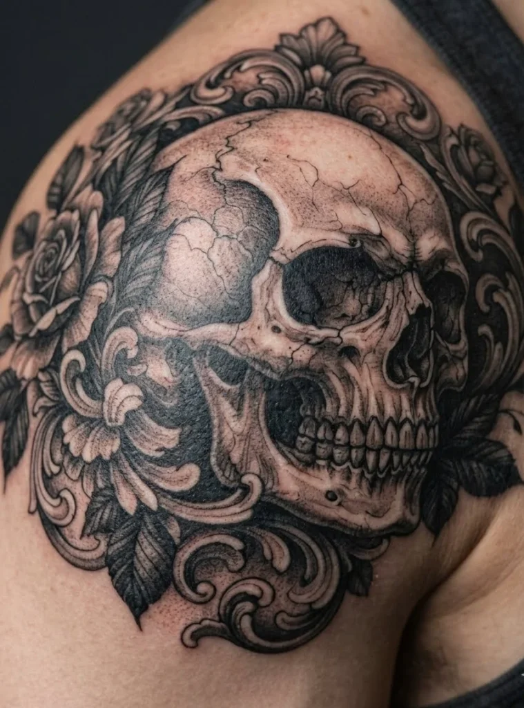 Skull Shoulder Tattoo