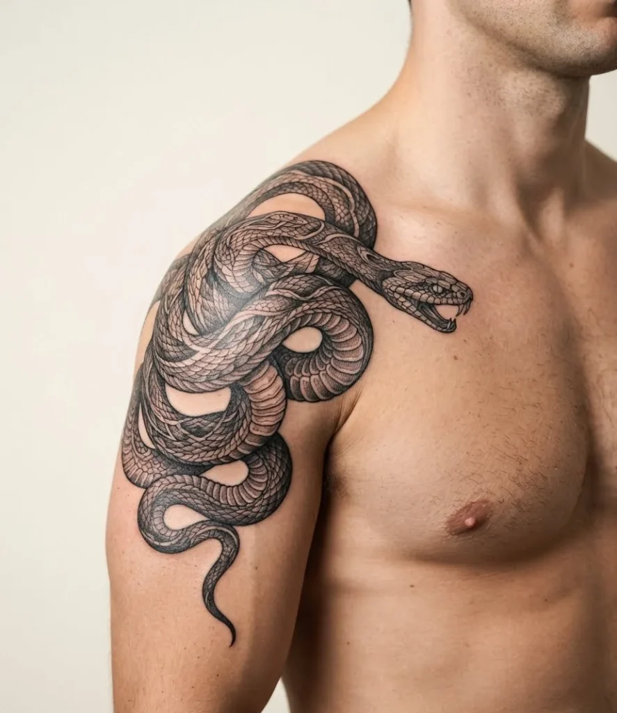 Snake Shoulder Tattoo