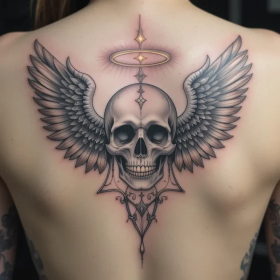 Angelic Skull Tattoo