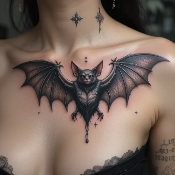 Bat with Open Wings