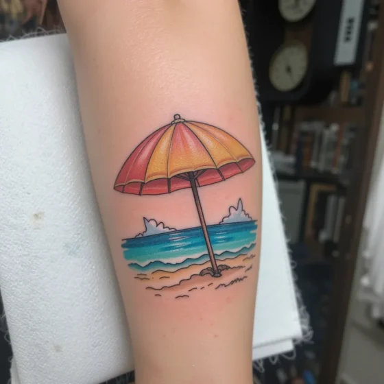 Beach Umbrella Tattoo
