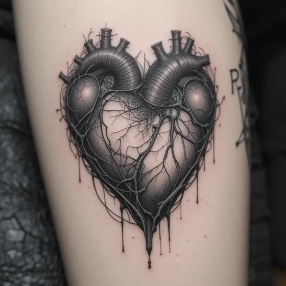 Black and Grey Sacred Heart