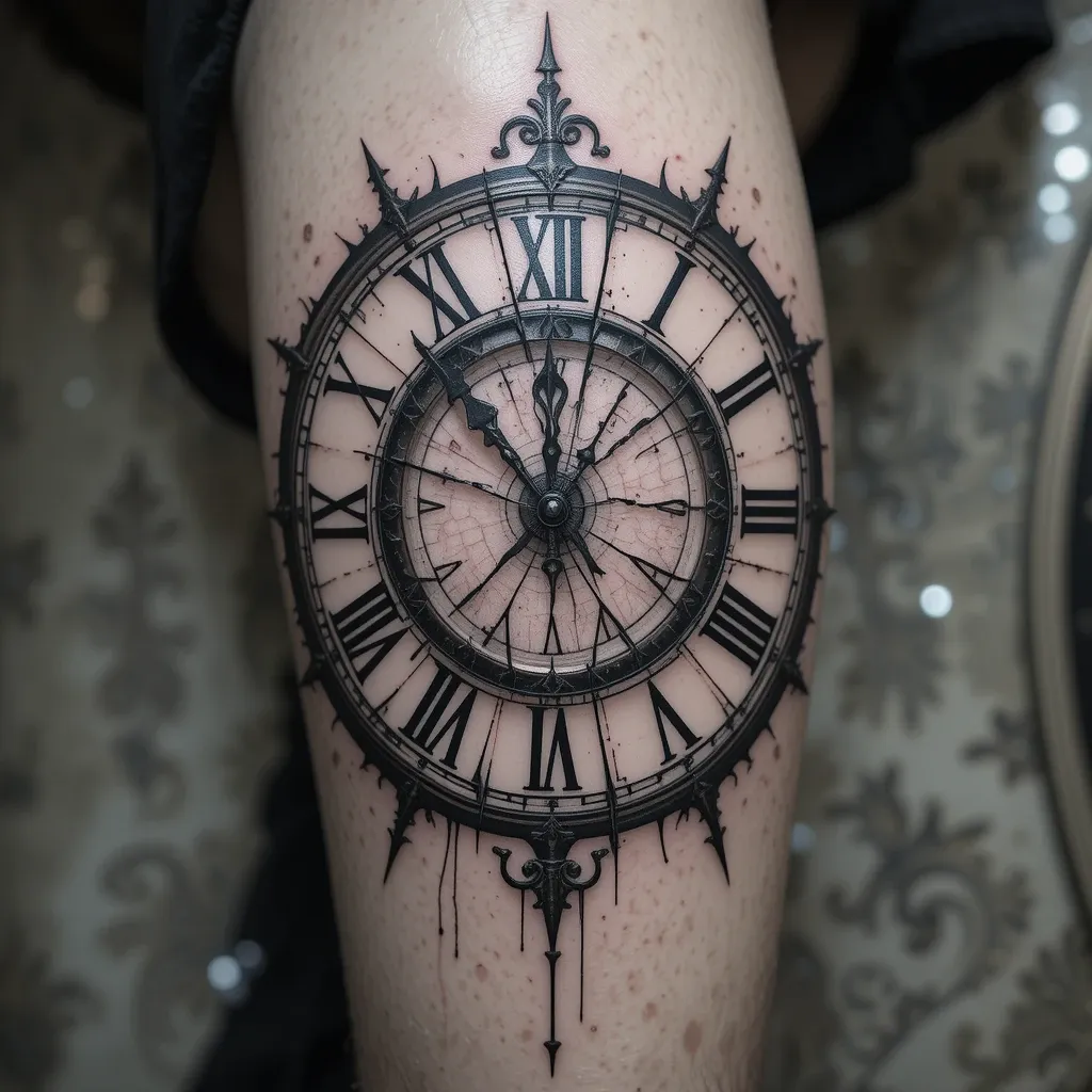 Broken Clock Tattoo