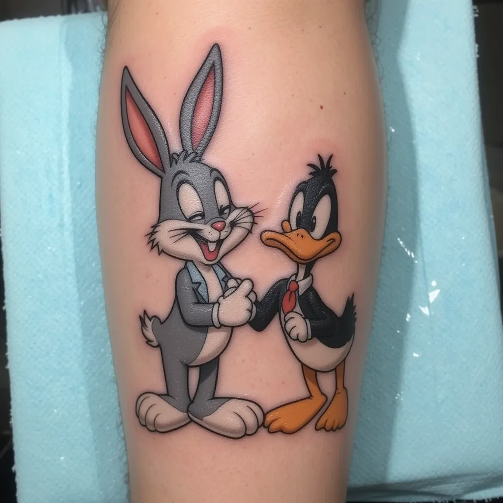 Bugs Bunny and Daffy Duck Tattoo