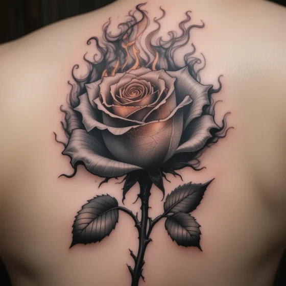 Burning Rose with Smoke Effect