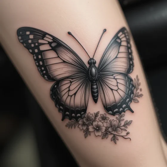 Butterfly Knee Tattoo