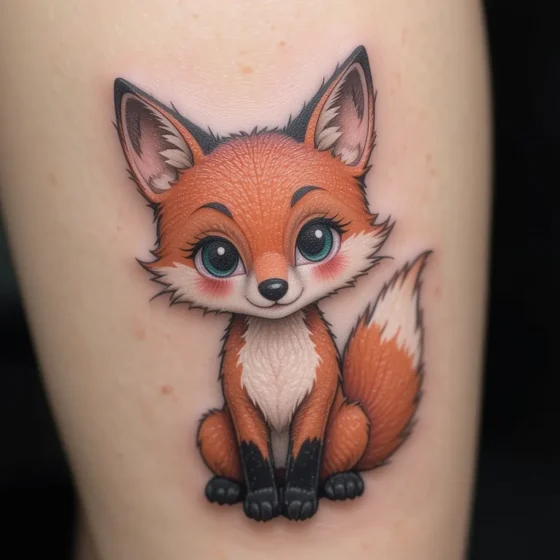Cartoon Fox Tattoo