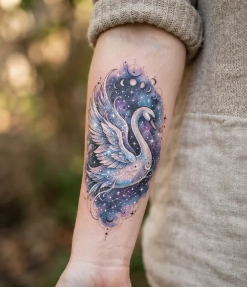 Celestial Swan Tattoo