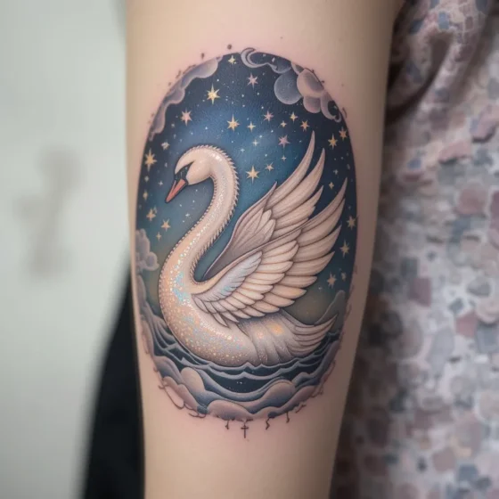 Celestial Swan Tattoo