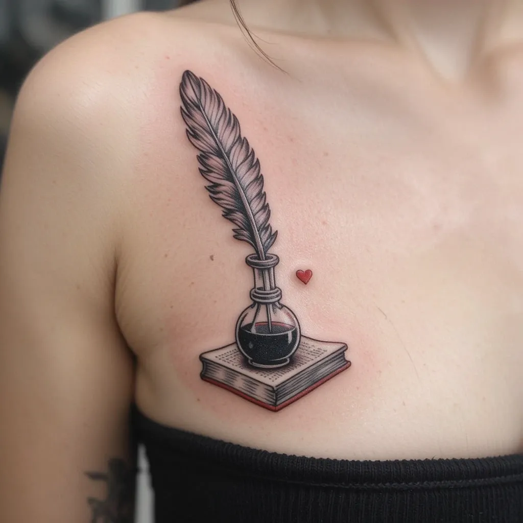 Classic Quill and Ink Bottle