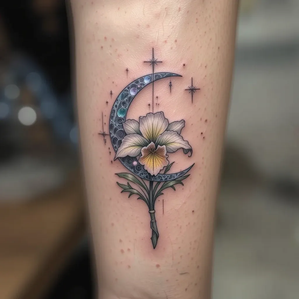 Crescent Moon with Jonquil