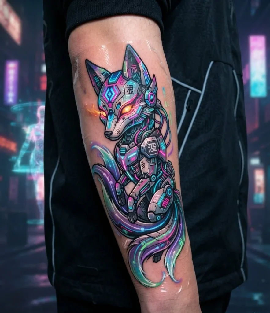 Cyberpunk Kitsune Tattoo