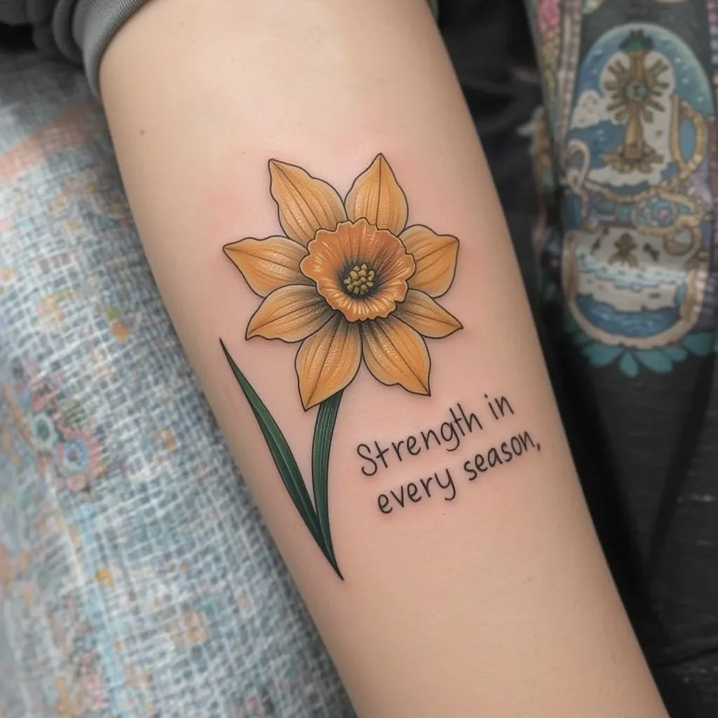 Daffodil with a Meaningful Quote