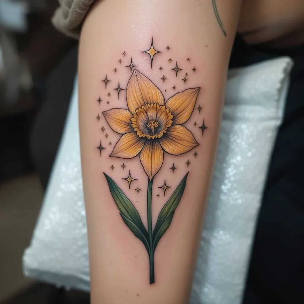Daffodils and Stars Tattoo
