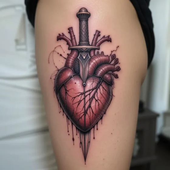 Dagger Piercing a Heart