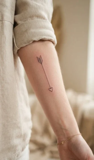 Dainty Arrow with a Small Heart
