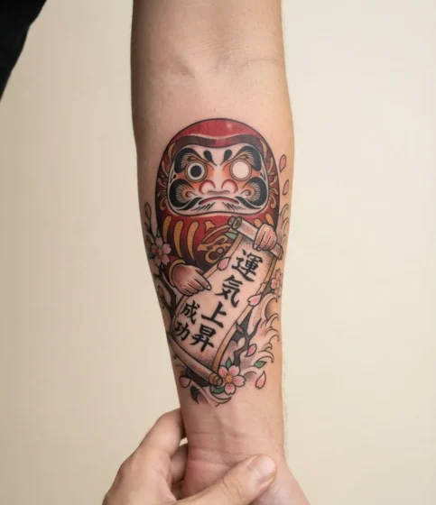 Daruma Holding a Scroll