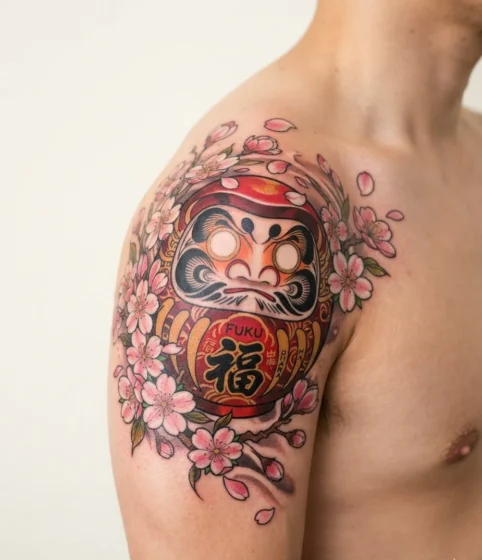 Daruma with Cherry Blossoms