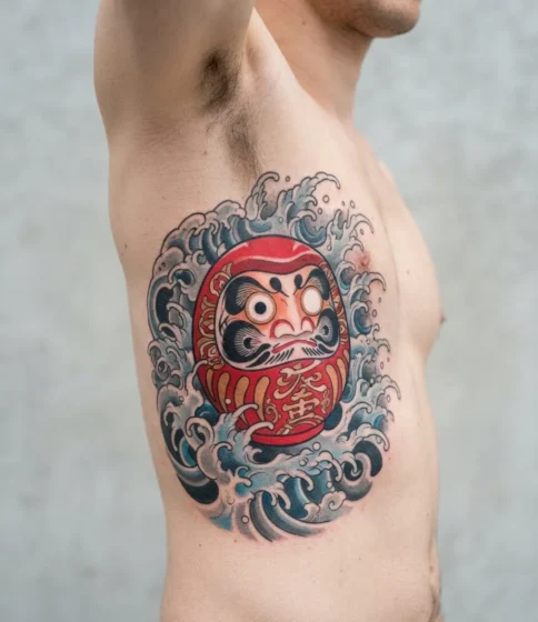 Daruma with Waves