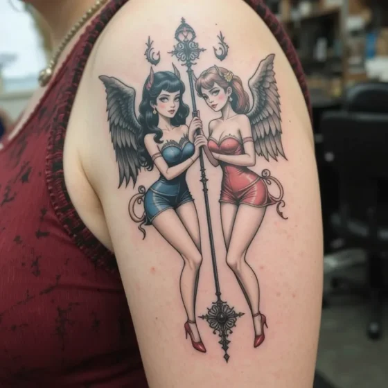 Devil and Angel Pin-Ups