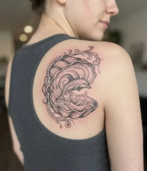 Dolphin Inside Seashell