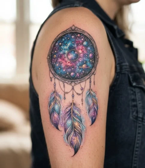 Dreamcatcher Galaxy Tattoo