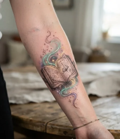 Enchanted Spellbook Tattoo