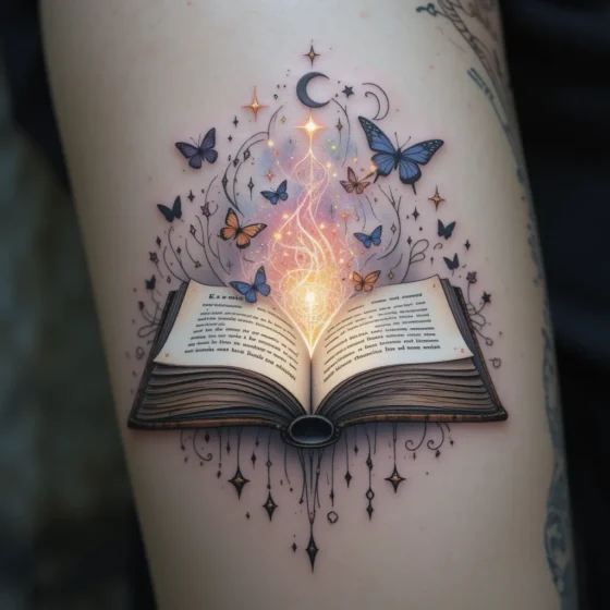 Enchanted Spellbook Tattoo