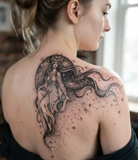 Ethereal Goddess with Flowing Hair