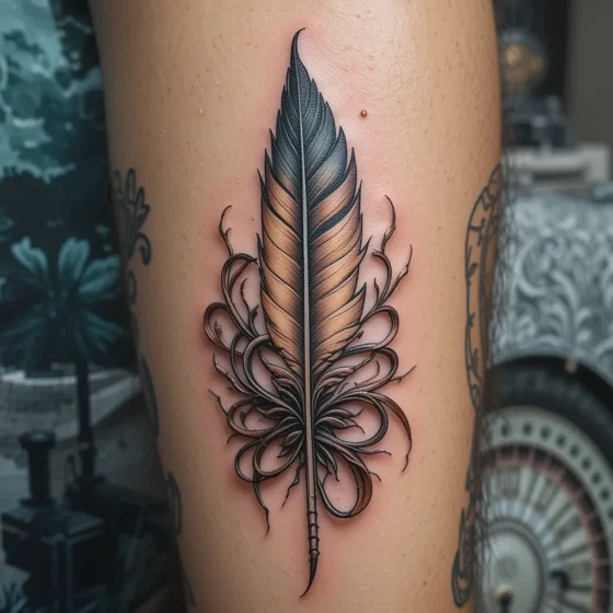 Feather and Acoustic Guitar Strings