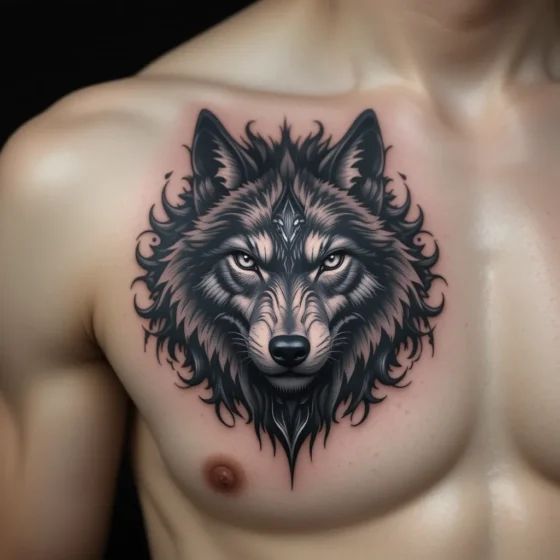 Fierce Wolf with Piercing Eyes