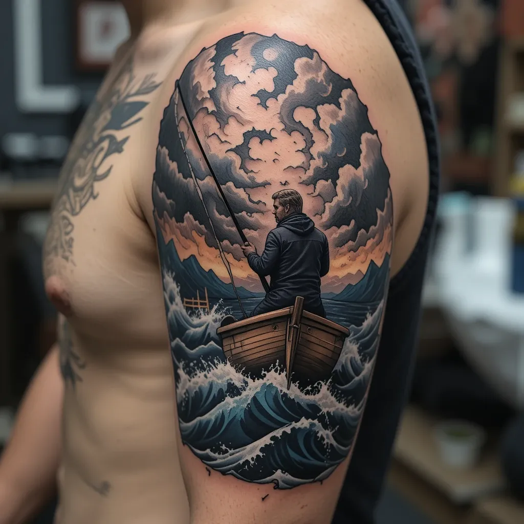 Fisherman and a Stormy Sea