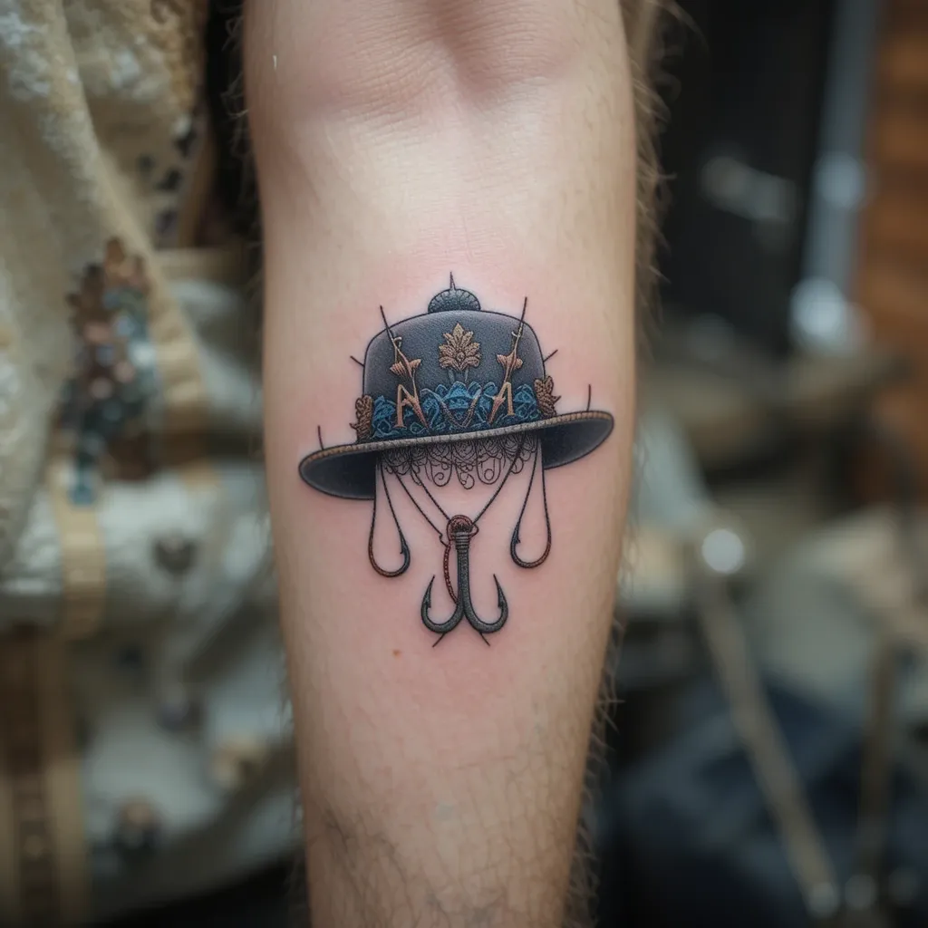 Fisherman’s Hat with Hooks Tattoo