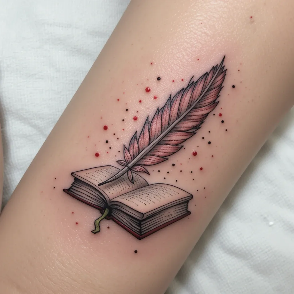 Floating Book with a Feather
