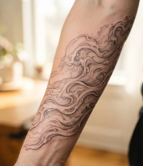 Floating Sea Foam Tattoo