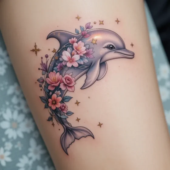Floral Dolphin Design